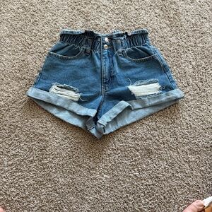 Forever 21 Distressed Blue Jean Shorts